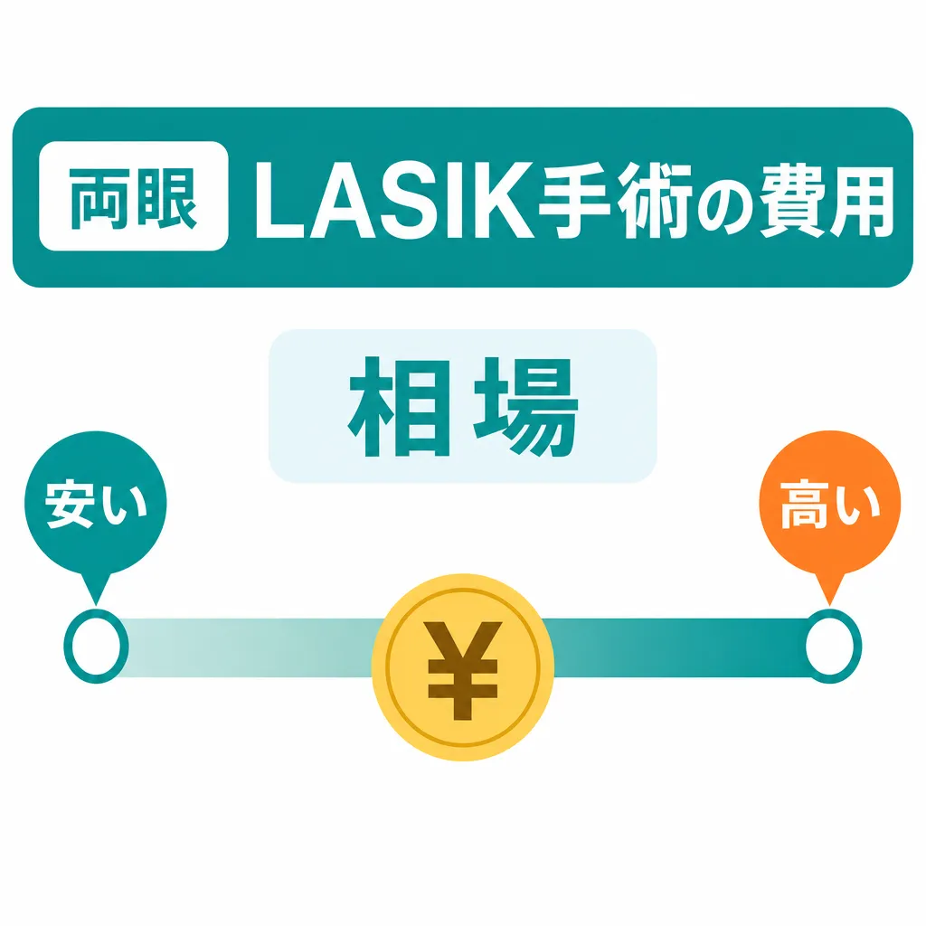 レーシックの両眼費用相場を示す図解